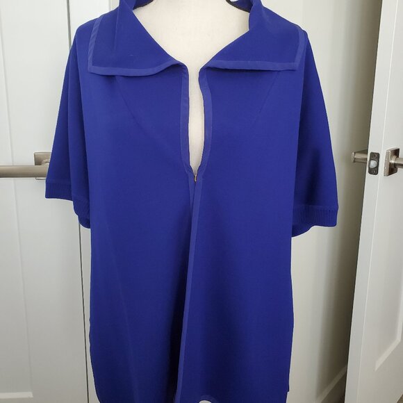 St John Collection Blue Lightweight Short Sleeve Jacket - Size M - Picture 1 of 13